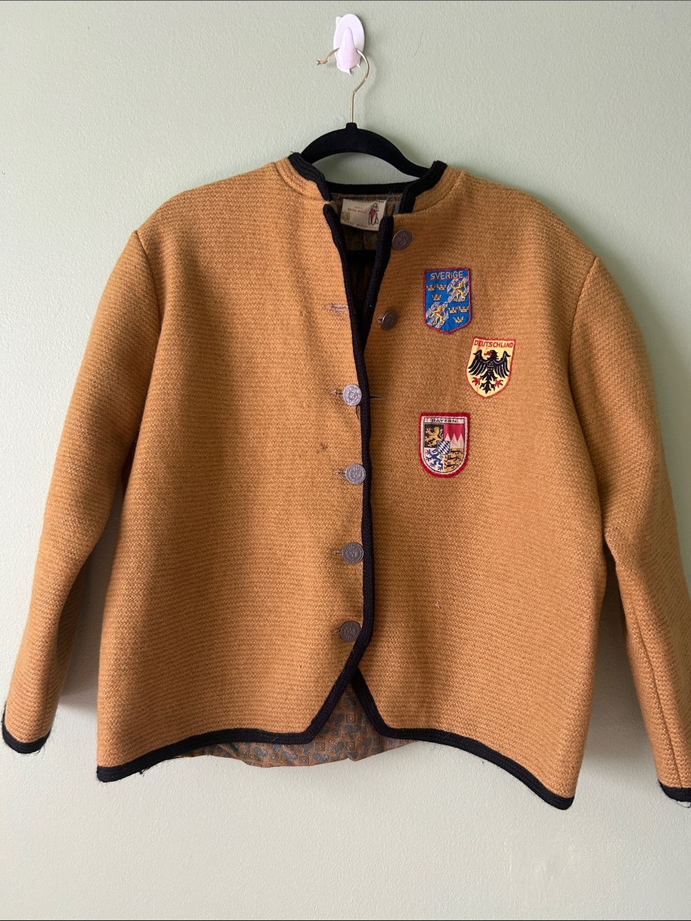 Wool Camel Brown Patch-Accent Jacket